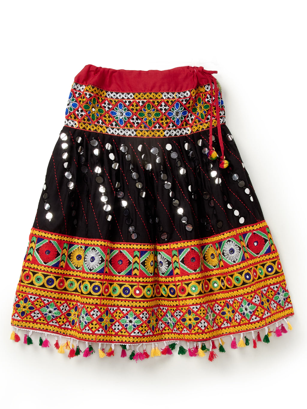Banjara India Kutchi Emboidered Black Girls Chaniya Choli with Dupatta (CC-RSGL) - Black