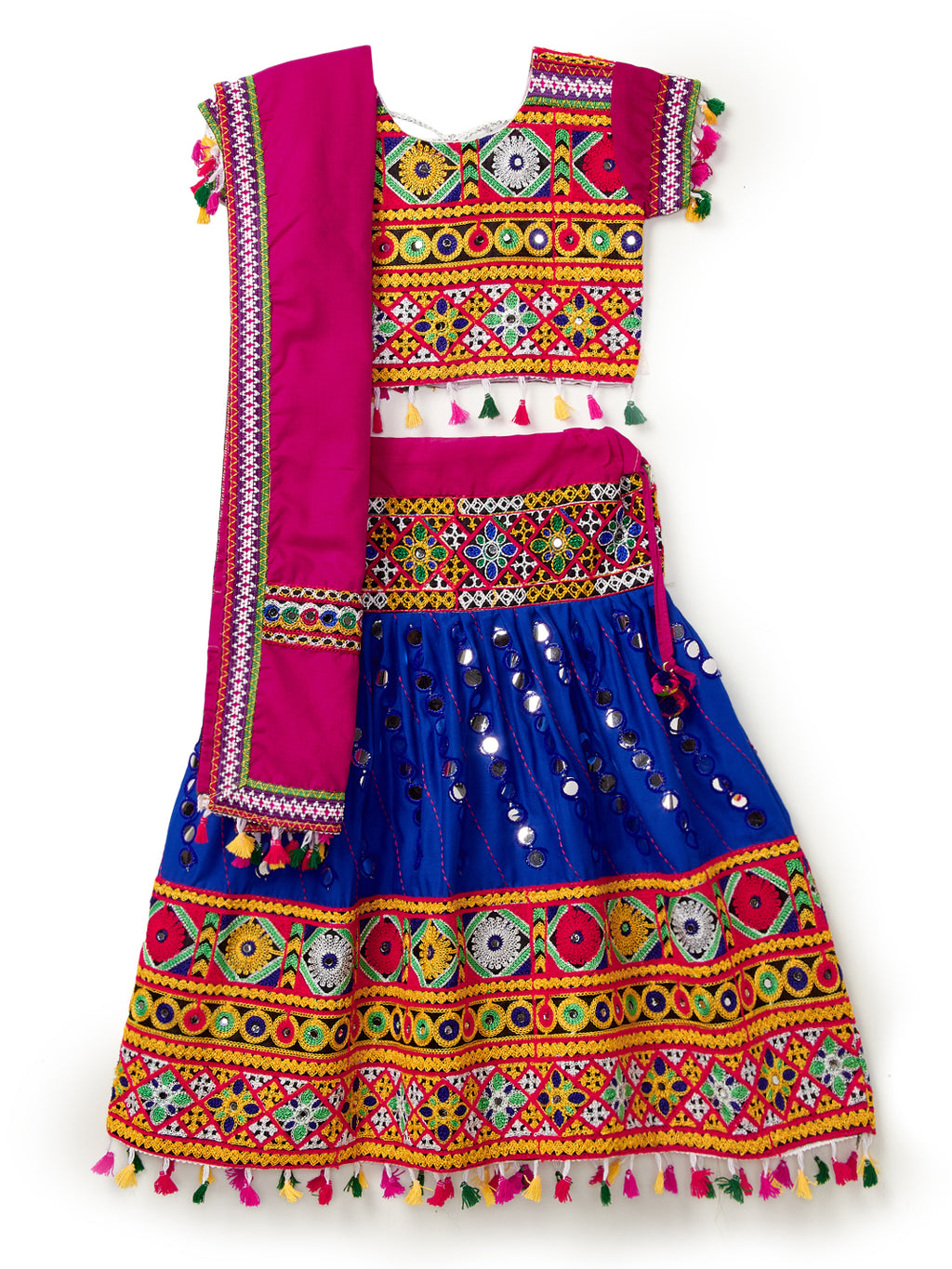 Banjara India Kutchi Emboidered Blue Girls Chaniya Choli with Dupatta (CC-RSGL) - Blue