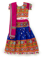Banjara India Kutchi Emboidered Blue Girls Chaniya Choli with Dupatta (CC-RSGL) - Blue