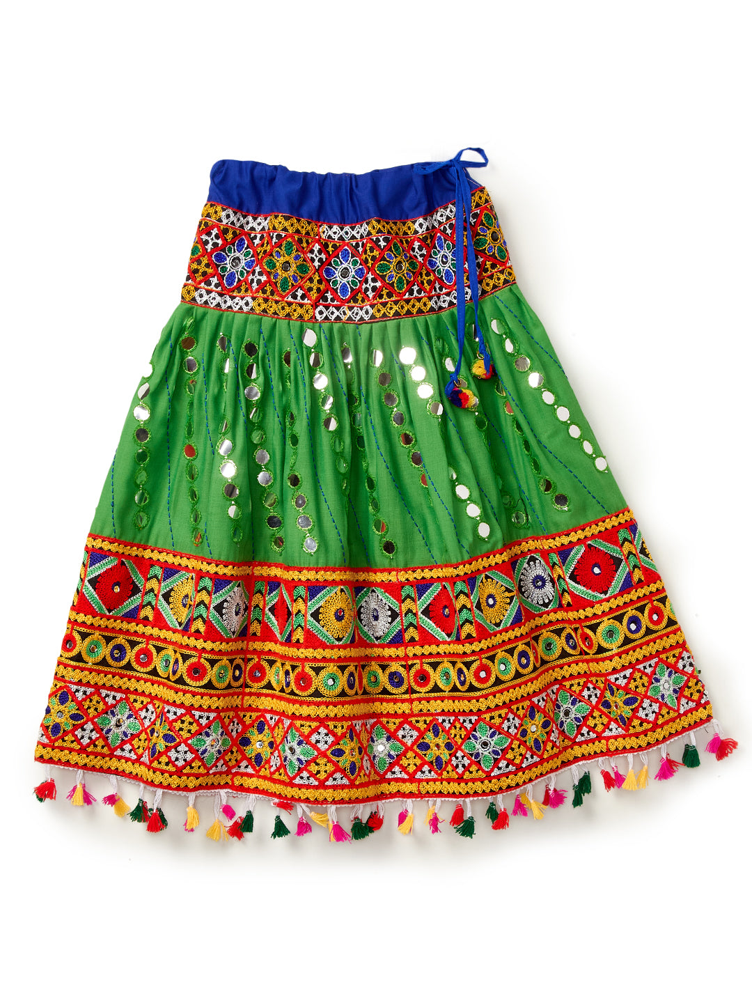 Banjara India Kutchi Emboidered Green Girls Chaniya Choli with Dupatta (CC-RSGL) - Green