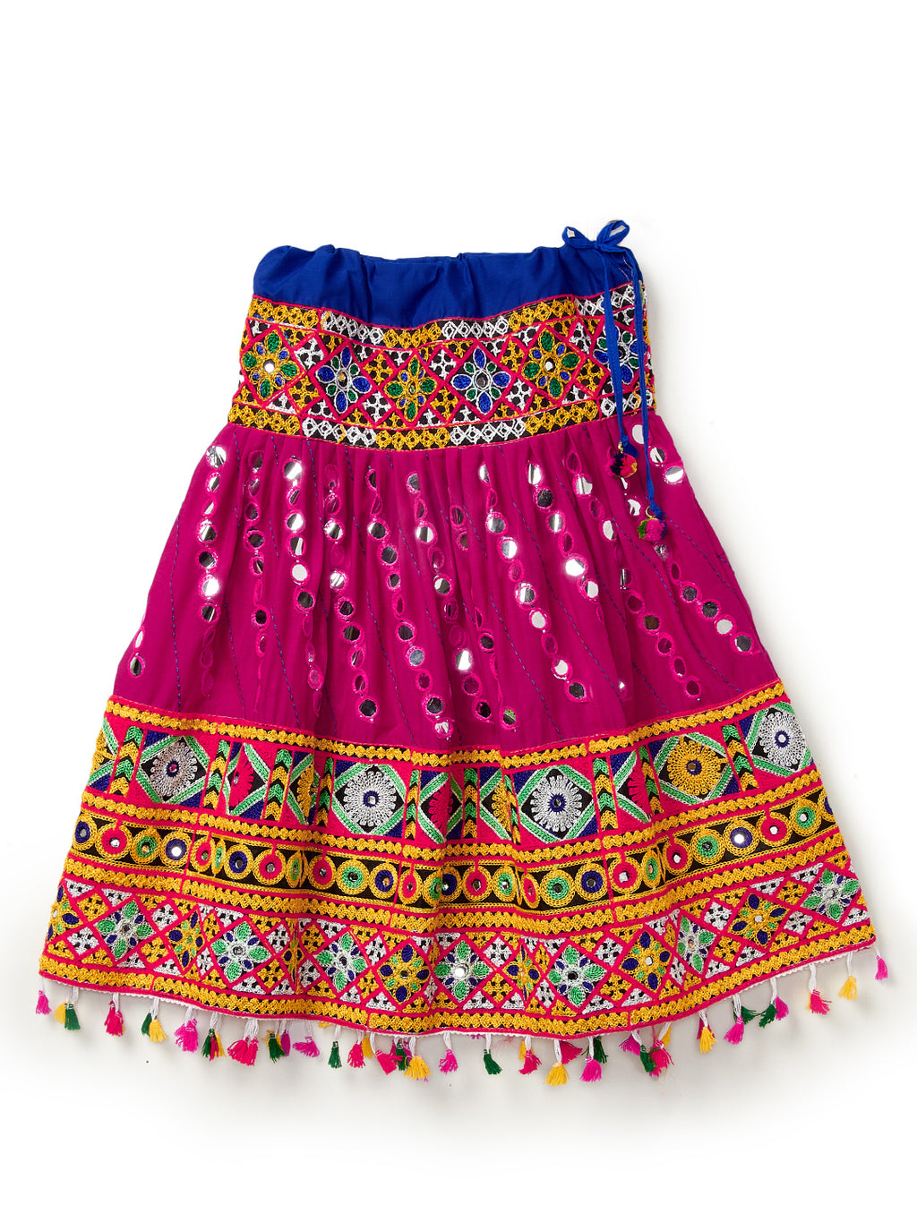 Banjara India Kutchi Emboidered Pink Girls Chaniya Choli with Dupatta (CC-RSGL) - Pink