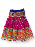 Banjara India Kutchi Emboidered Pink Girls Chaniya Choli with Dupatta (CC-RSGL) - Pink