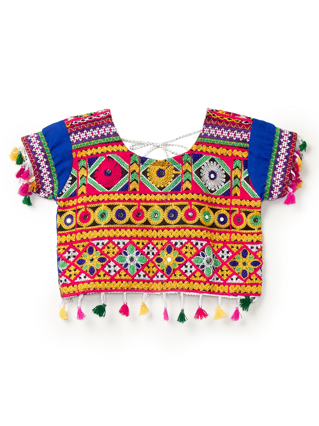 Banjara India Kutchi Emboidered Pink Girls Chaniya Choli with Dupatta (CC-RSGL) - Pink