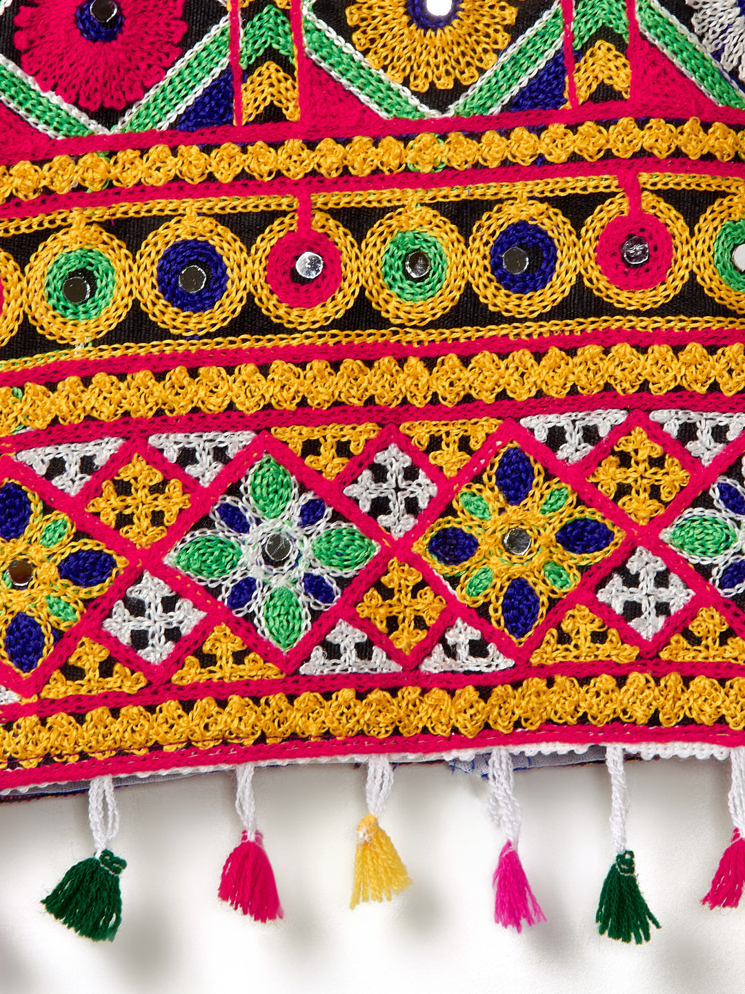 Banjara India Kutchi Emboidered Pink Girls Chaniya Choli with Dupatta (CC-RSGL) - Pink
