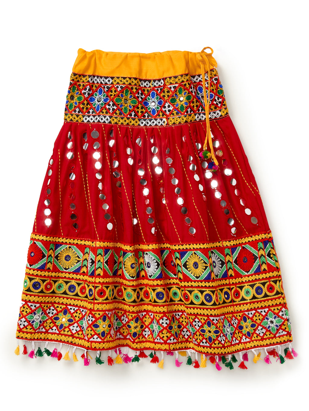 Banjara India Kutchi Emboidered Red Girls Chaniya Choli with Dupatta (CC-RSGL) - Red