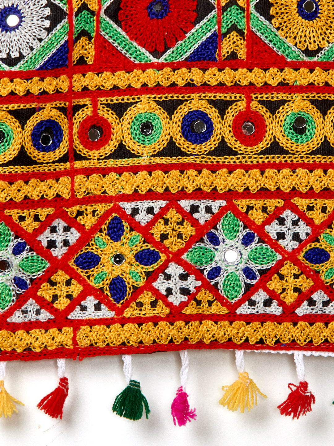Banjara India Kutchi Emboidered Red Girls Chaniya Choli with Dupatta (CC-RSGL) - Red