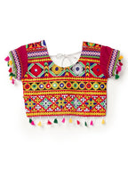 Banjara India Kutchi Emboidered White Girls Chaniya Choli with Dupatta (CC-RSGL) - WHITE