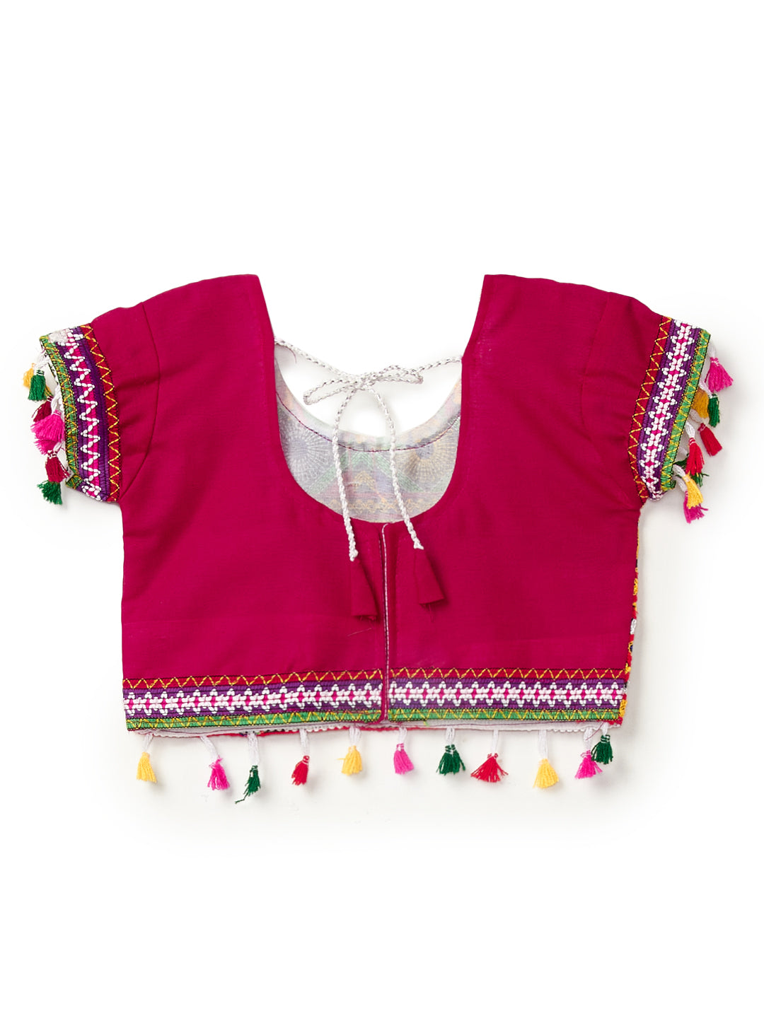 Banjara India Kutchi Emboidered White Girls Chaniya Choli with Dupatta (CC-RSGL) - WHITE