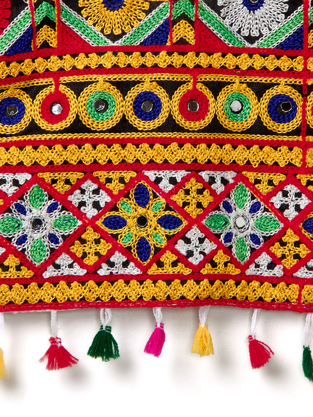 Banjara India Kutchi Emboidered White Girls Chaniya Choli with Dupatta (CC-RSGL) - WHITE