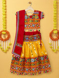 Banjara India Kutchi Emboidered Yellow Girls Chaniya Choli with Dupatta (CC-RSGL) - YELLOW