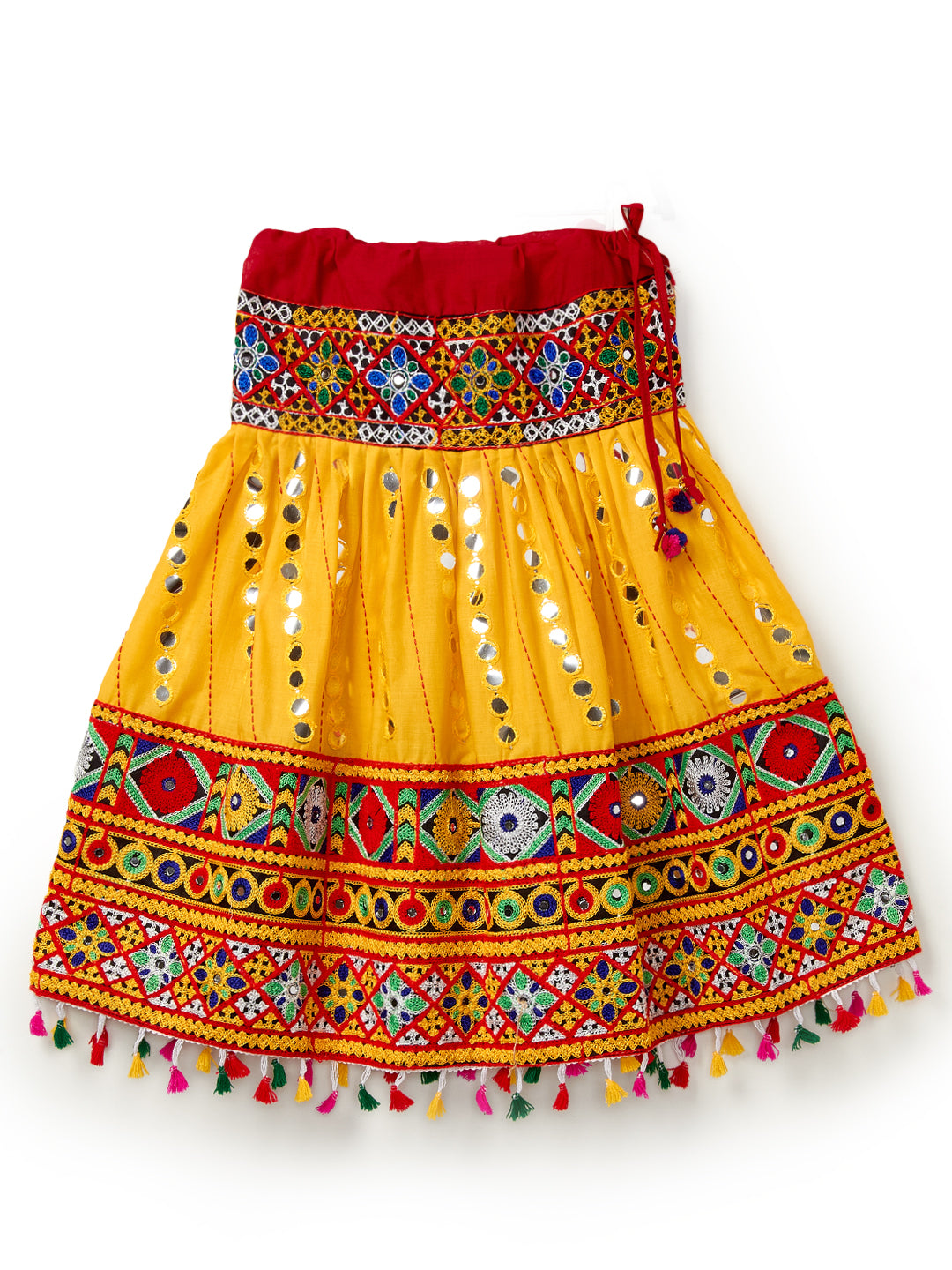 Banjara India Kutchi Emboidered Yellow Girls Chaniya Choli with Dupatta (CC-RSGL) - YELLOW