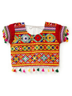 Banjara India Kutchi Emboidered Yellow Girls Chaniya Choli with Dupatta (CC-RSGL) - YELLOW