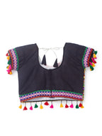 Banjara India Kutchi Emboidered Black Girls Chaniya Choli with Dupatta (CC1-WILD) - Black