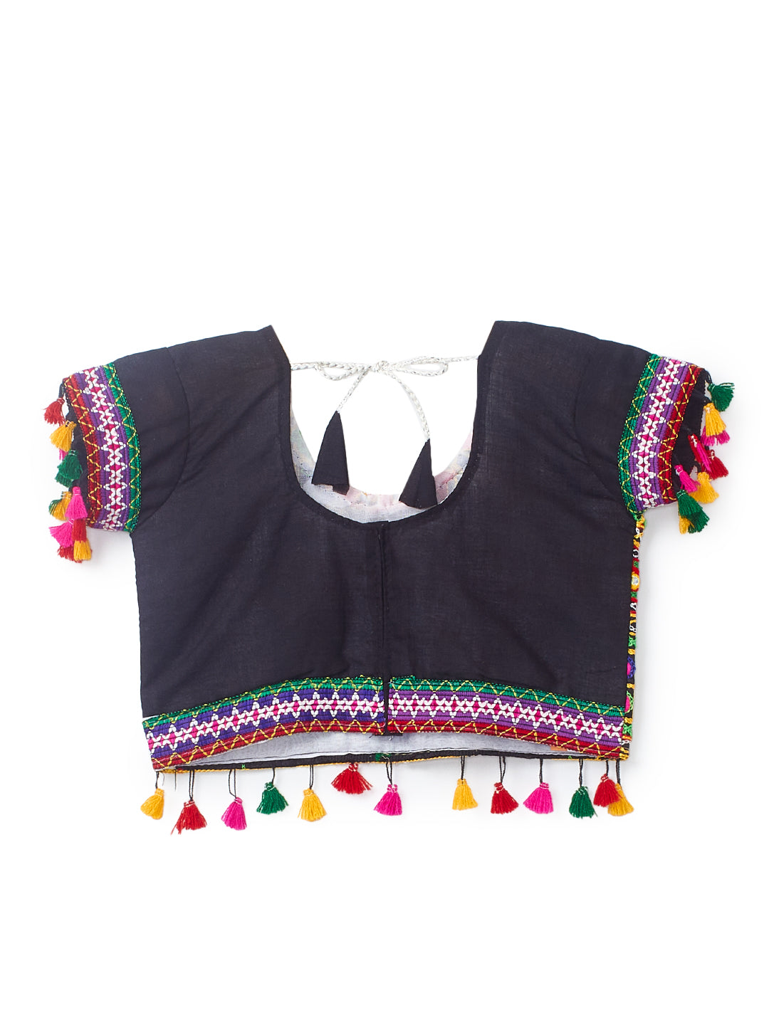 Banjara India Kutchi Emboidered Black Girls Chaniya Choli with Dupatta (CC1-WILD) - Black
