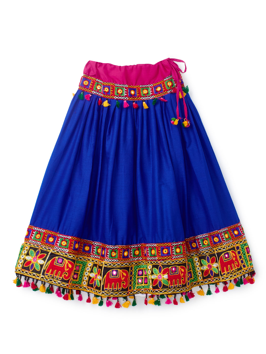 Banjara India Kutchi Emboidered Black Girls Chaniya Choli with Dupatta (CC1-WILD) - Blue
