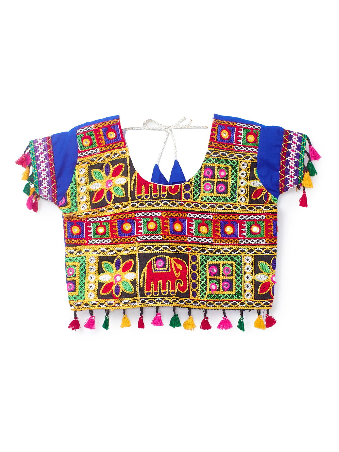 Banjara India Kutchi Emboidered Black Girls Chaniya Choli with Dupatta (CC1-WILD) - Blue