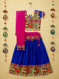 Banjara India Kutchi Emboidered Black Girls Chaniya Choli with Dupatta (CC1-WILD) - Blue