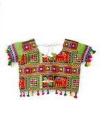 Banjara India Kutchi Emboidered Black Girls Chaniya Choli with Dupatta (CC1-WILD) - Green