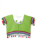 Banjara India Kutchi Emboidered Black Girls Chaniya Choli with Dupatta (CC1-WILD) - Green