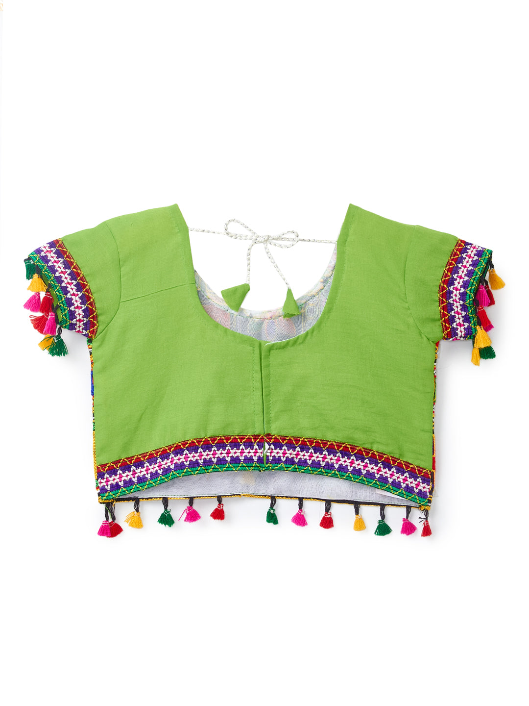 Banjara India Kutchi Emboidered Black Girls Chaniya Choli with Dupatta (CC1-WILD) - Green