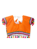 Banjara India Kutchi Embroidered Black Girls Chaniya Choli with Dupatta (CC1-WILD) - Orange