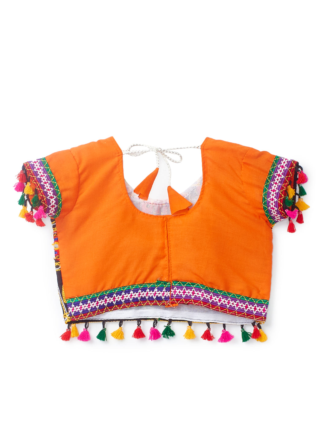 Banjara India Kutchi Embroidered Black Girls Chaniya Choli with Dupatta (CC1-WILD) - Orange