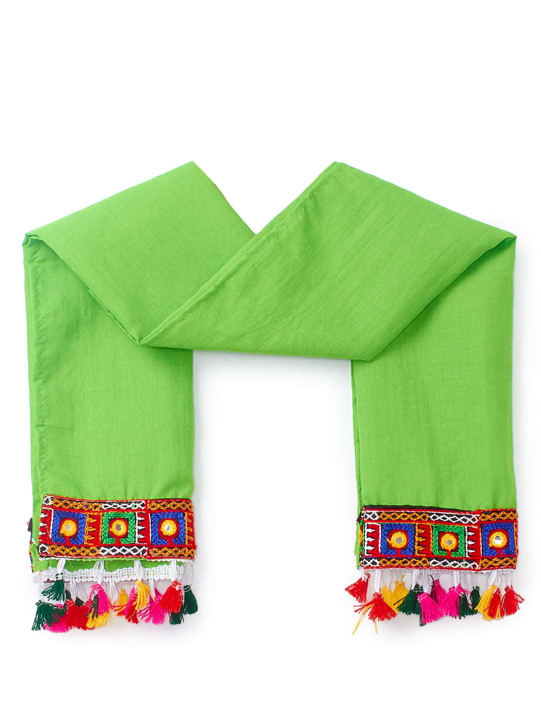Banjara India Kutchi Embroidered Black Girls Chaniya Choli with Dupatta (CC1-WILD) - Orange