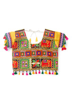 Banjara India Kutchi Embroidered Black Girls Chaniya Choli with Dupatta (CC1-WILD) - Red