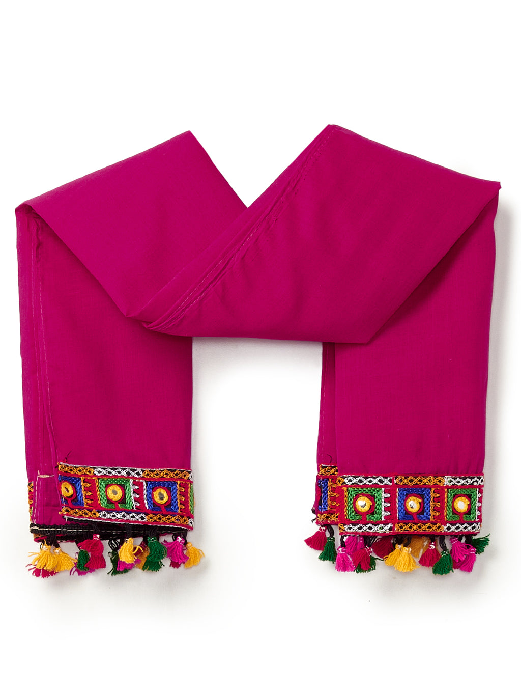 Banjara India Kutchi Emboidered Black Girls Chaniya Choli with Dupatta (CC1-WILD) - White