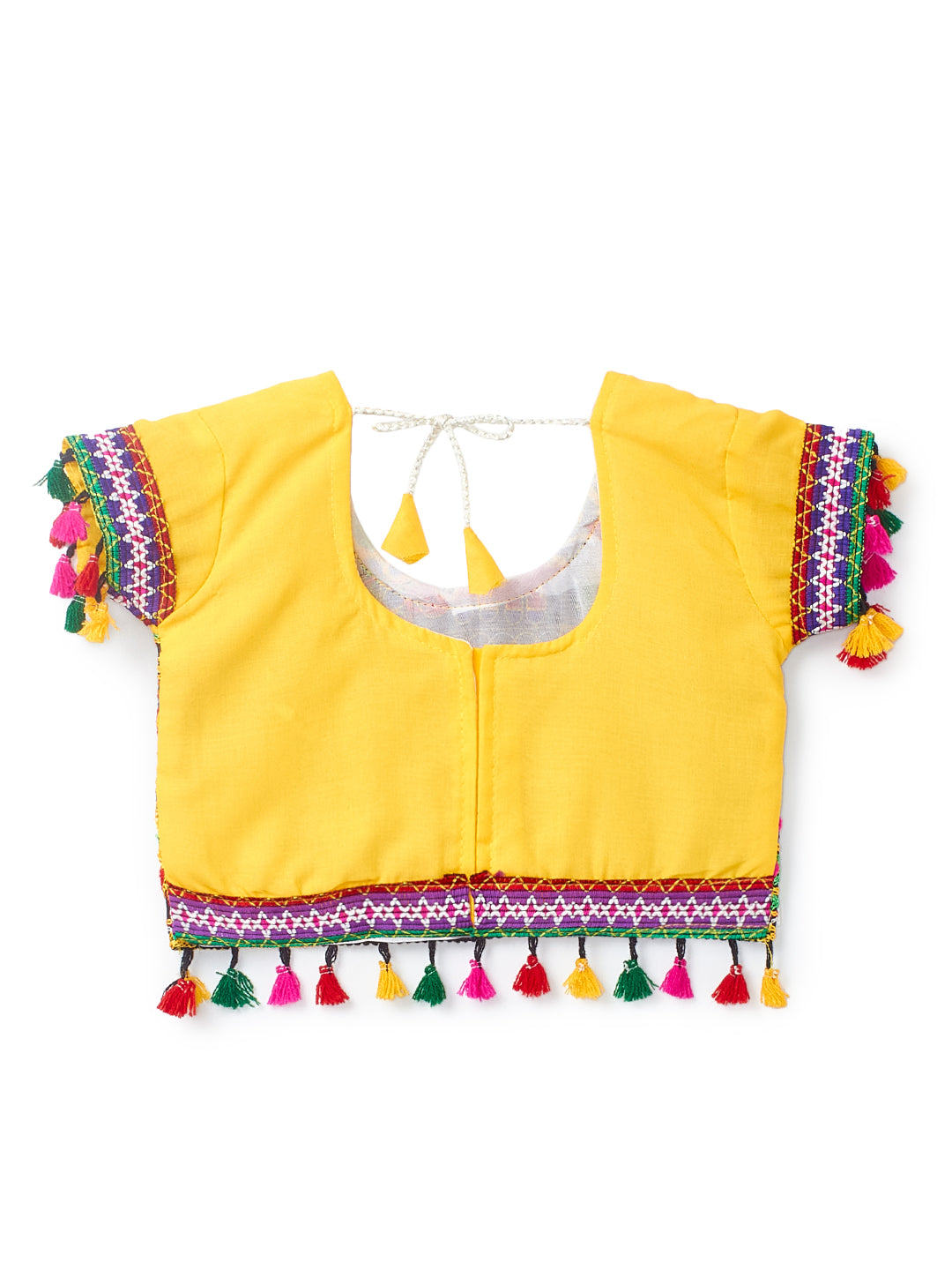 Banjara India Kutchi Embroidered Black Girls Chaniya Choli with Dupatta (CC1-WILD) - Yellow