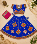Banjara India Kutchi Embroidered Girls Chaniya Choli with Dupatta (CC-ButtaWork) -Blue