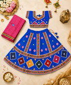 Banjara India Kutchi Embroidered Girls Chaniya Choli with Dupatta (CC-CHN) - Blue