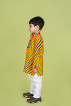 Banjara India Leheriya printed Kurta Set- KP-LHR-Yellow