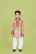 Banjara India Leheriya printed Kurta Set- KP-LHR-White