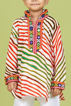 Banjara India Leheriya printed Kurta Set- KP-LHR-White