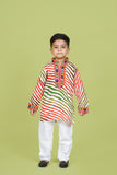 Banjara India Leheriya printed Kurta Set- KP-LHR-White