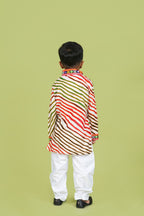 Banjara India Leheriya printed Kurta Set- KP-LHR-White