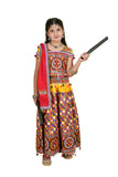 Banjara India Kutchi Embroidered Girls Chaniya Choli with Dupatta (KCC-BWR) - Yellow