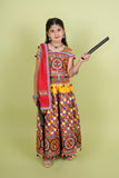 Banjara India Kutchi Embroidered Girls Chaniya Choli with Dupatta (KCC-BWR) - Yellow