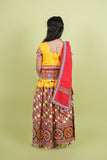 Banjara India Kutchi Embroidered Girls Chaniya Choli with Dupatta (KCC-BWR) - Yellow