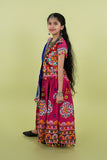 Banjara India Kutchi Emboidered Black Girls Chaniya Choli with Dupatta (KCC-RING) - Pink