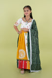 Banjara India Kutchi Embroidered Black Girls Chaniya Choli with Dupatta (KCC-FNCY) - White (Copy)