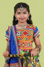 Banjara India Kutchi Embroidered Girls Chaniya Choli with Dupatta (KCC-BWR) - Green