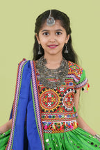 Banjara India Kutchi Emboidered Green Girls Chaniya Choli with Dupatta (KCC-RSGL) - Green (Copy)