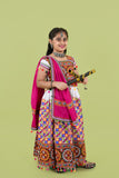 Banjara India Kutchi Embroidered Girls Chaniya Choli with Dupatta (KCC-BWR) - White