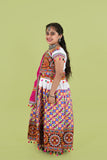 Banjara India Kutchi Embroidered Girls Chaniya Choli with Dupatta (KCC-BWR) - White