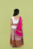 Banjara India Kutchi Embroidered Girls Chaniya Choli with Dupatta (KCC-BWR) - White