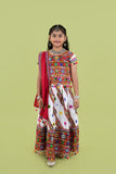 Banjara India Kutchi Emboidered White Girls Chaniya Choli with Dupatta (KCC-WAVE) - WHITE