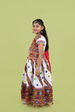 Banjara India Kutchi Emboidered White Girls Chaniya Choli with Dupatta (KCC-WAVE) - WHITE