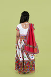 Banjara India Kutchi Emboidered White Girls Chaniya Choli with Dupatta (KCC-WAVE) - WHITE